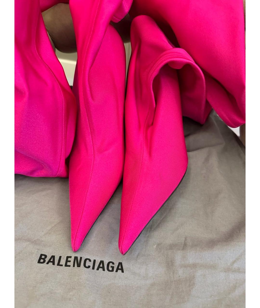 BALENCIAGA Фуксия синтетические ботфорты, фото 7