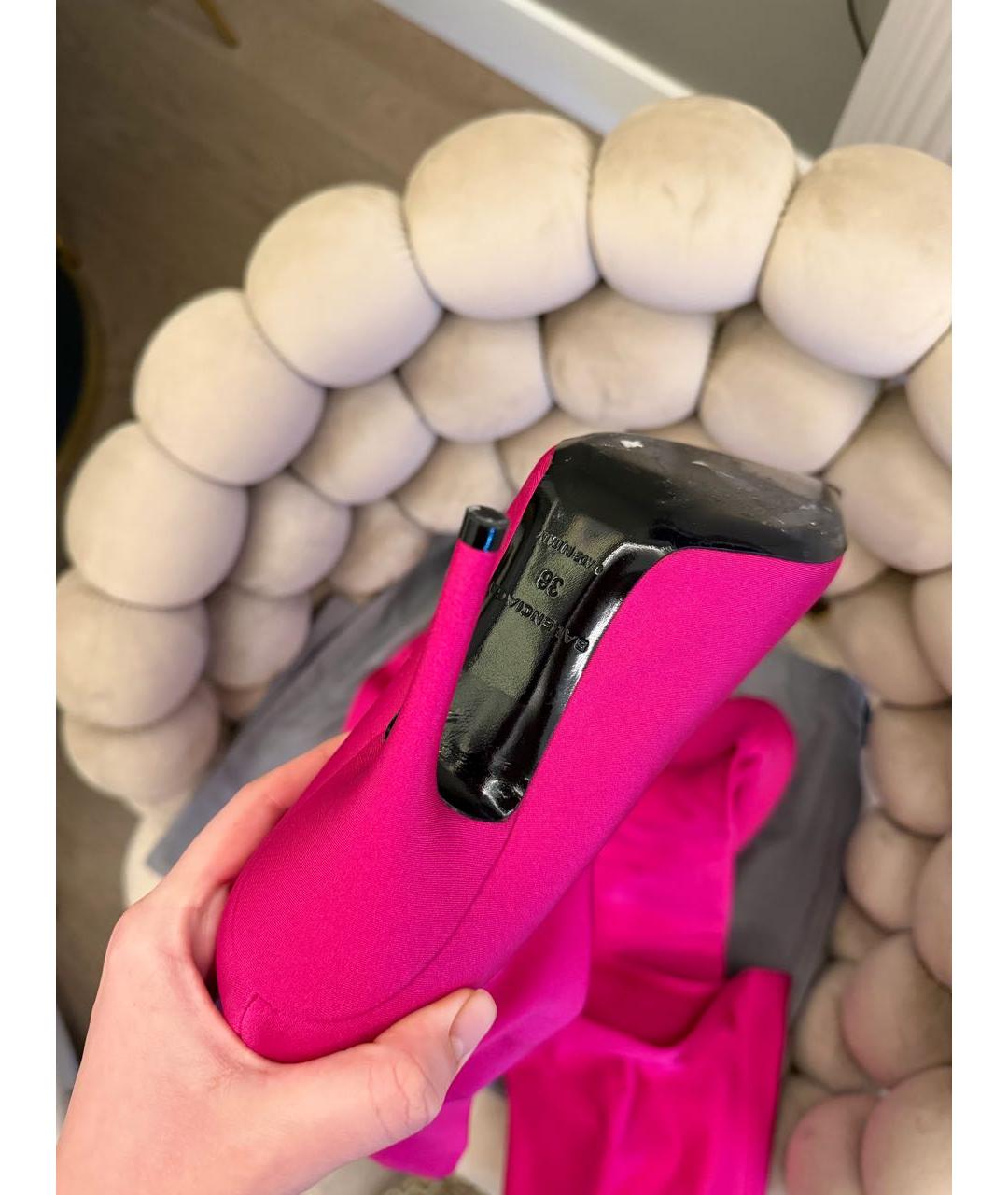 BALENCIAGA Фуксия синтетические ботфорты, фото 5