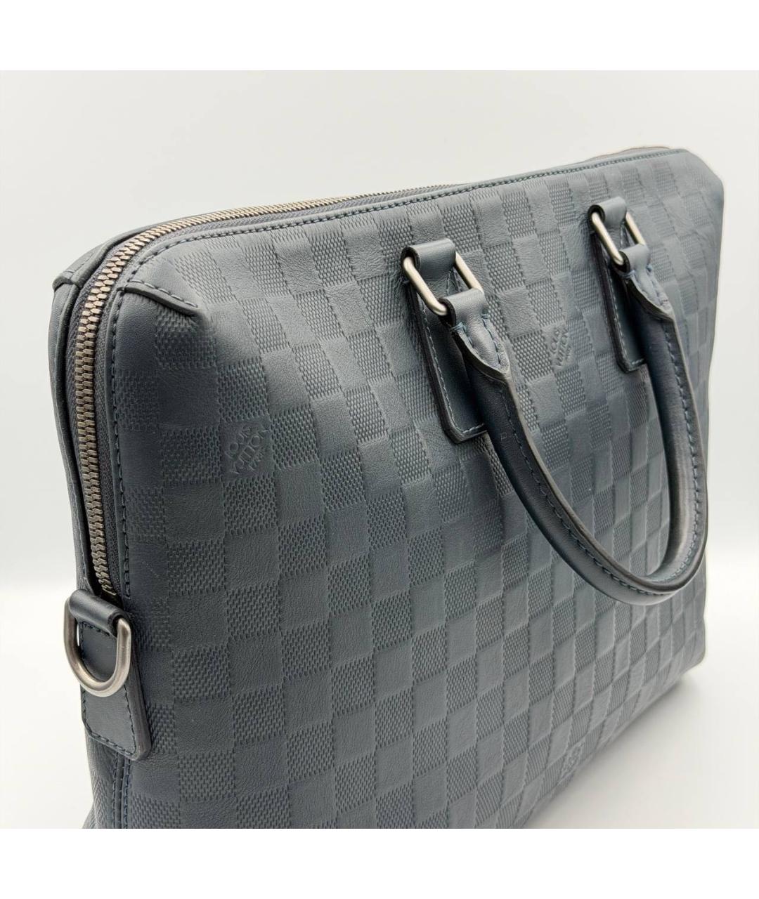 LOUIS VUITTON Черный кожаный портфель, фото 2