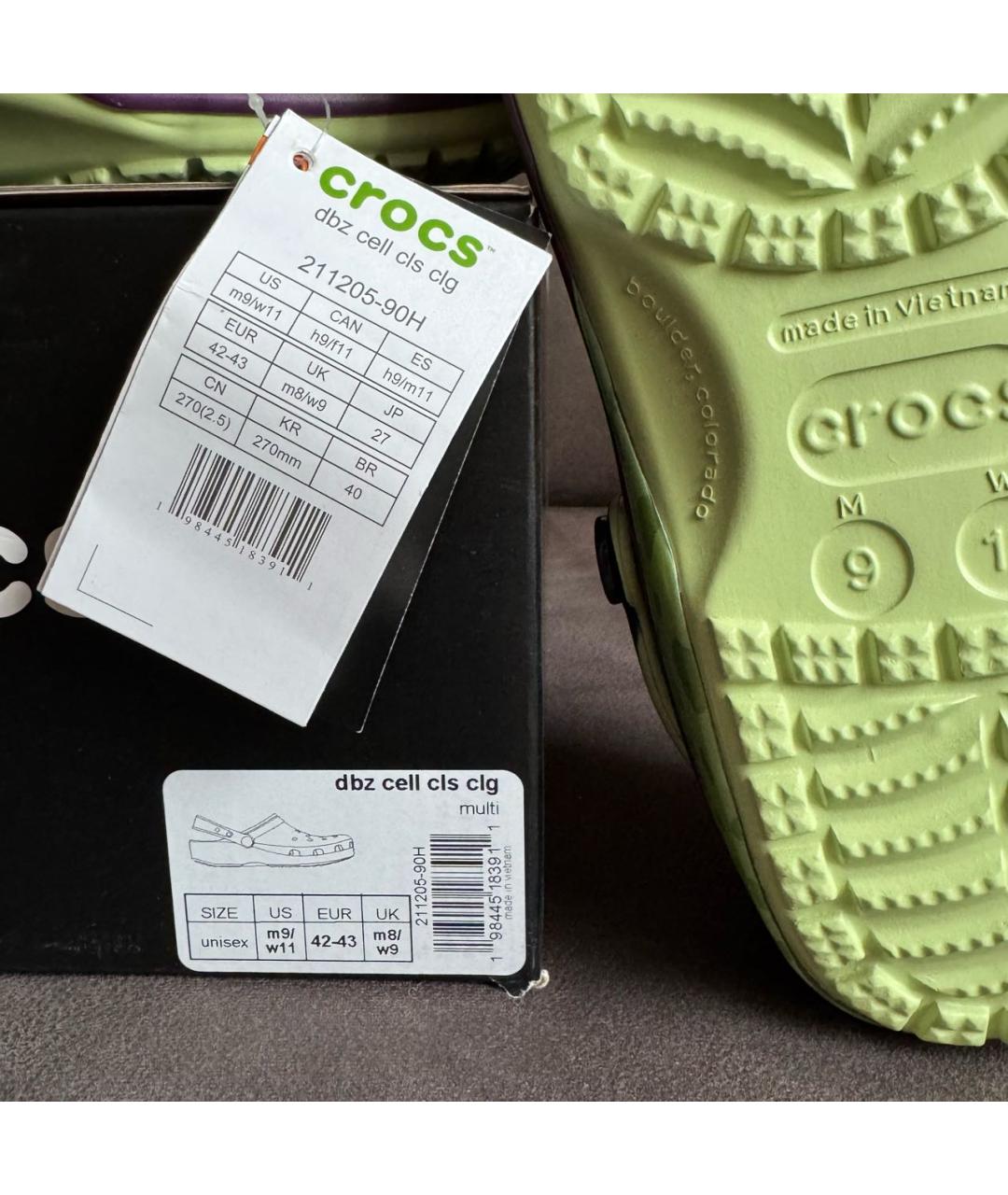 CROCS Зеленые резиновые шлепанцы, фото 6