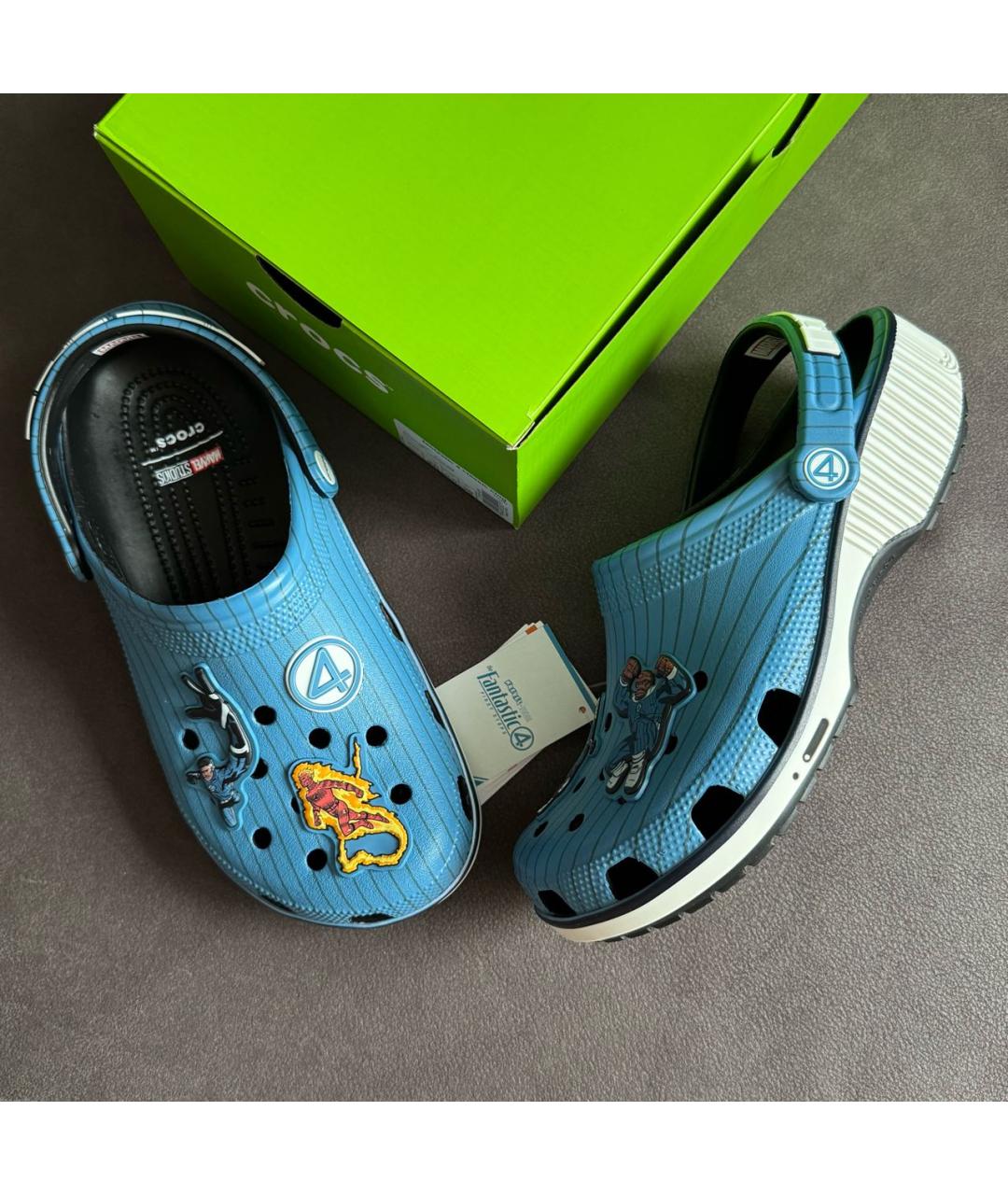 CROCS Голубые резиновые шлепанцы, фото 5