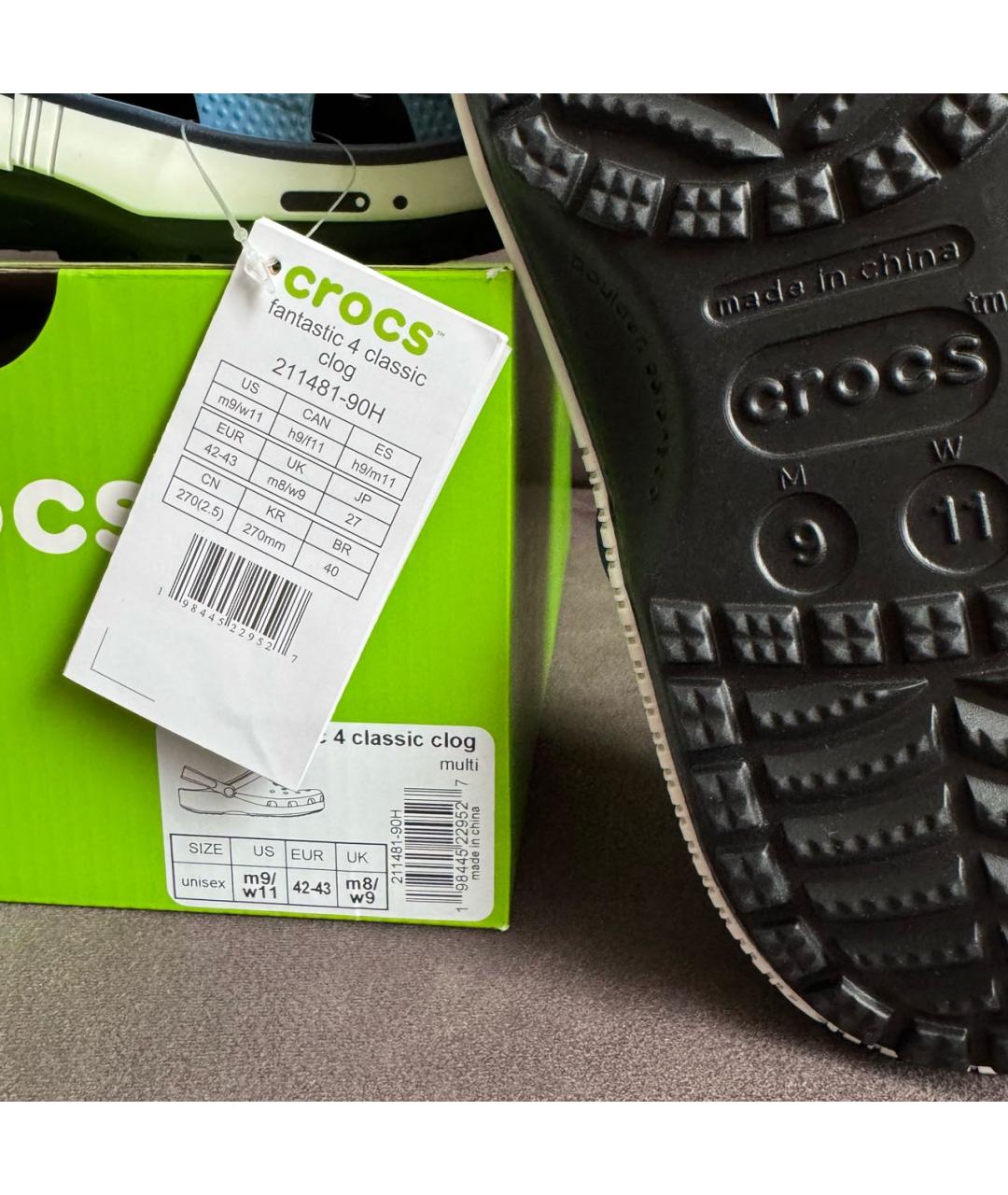 CROCS Голубые резиновые шлепанцы, фото 6