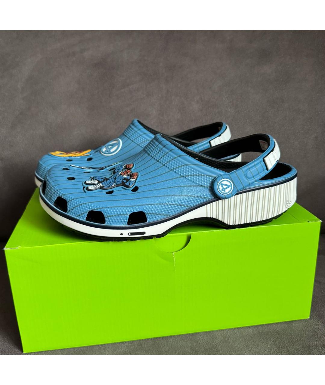CROCS Голубые резиновые шлепанцы, фото 4