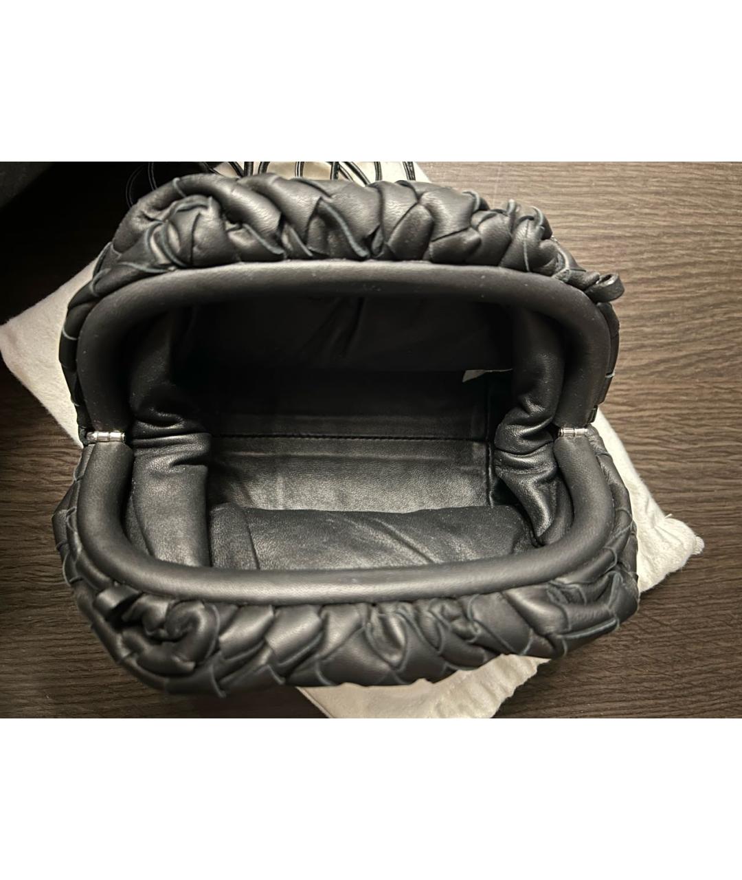 BOTTEGA VENETA Черная кожаная сумка через плечо, фото 4