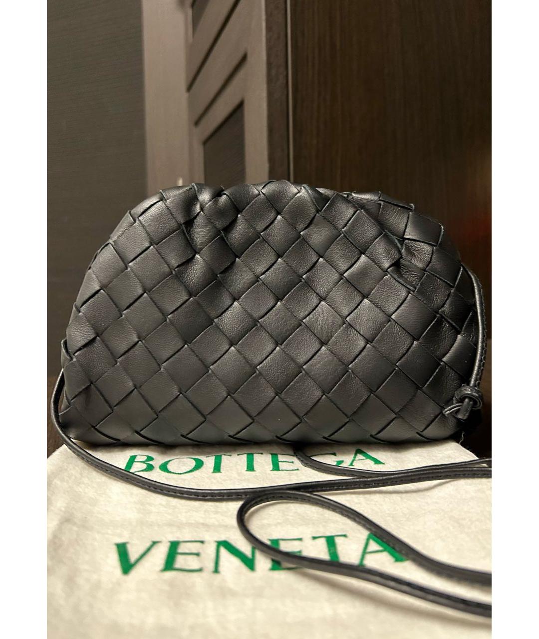 BOTTEGA VENETA Черная кожаная сумка через плечо, фото 2