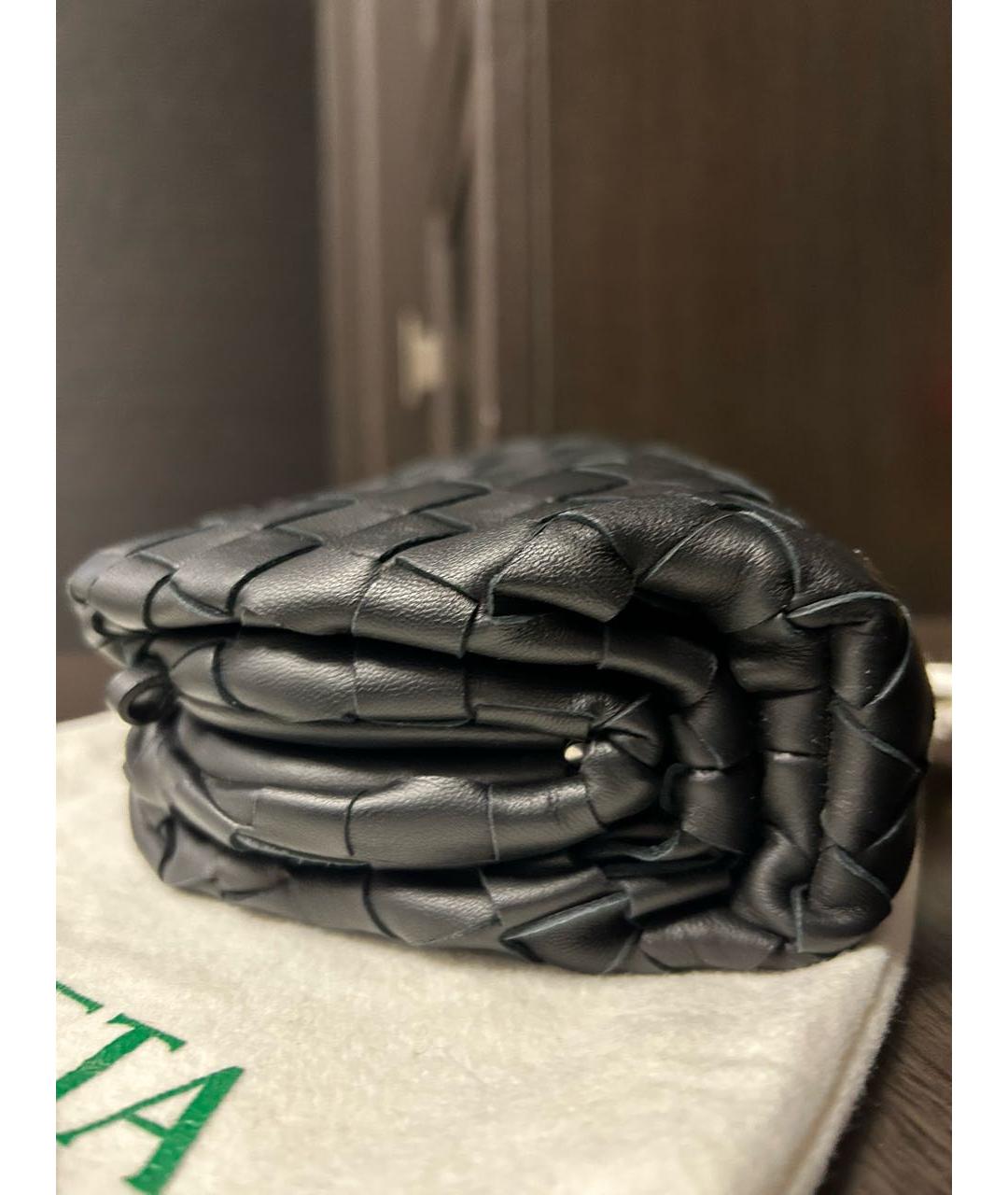 BOTTEGA VENETA Черная кожаная сумка через плечо, фото 3