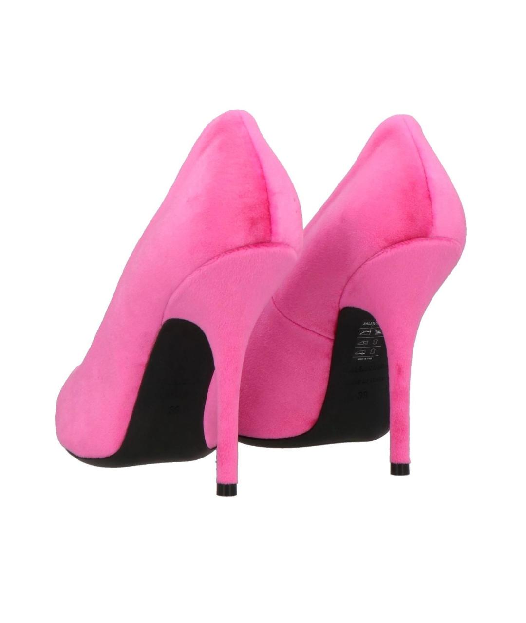 BALENCIAGA Розовые бархатные туфли, фото 4