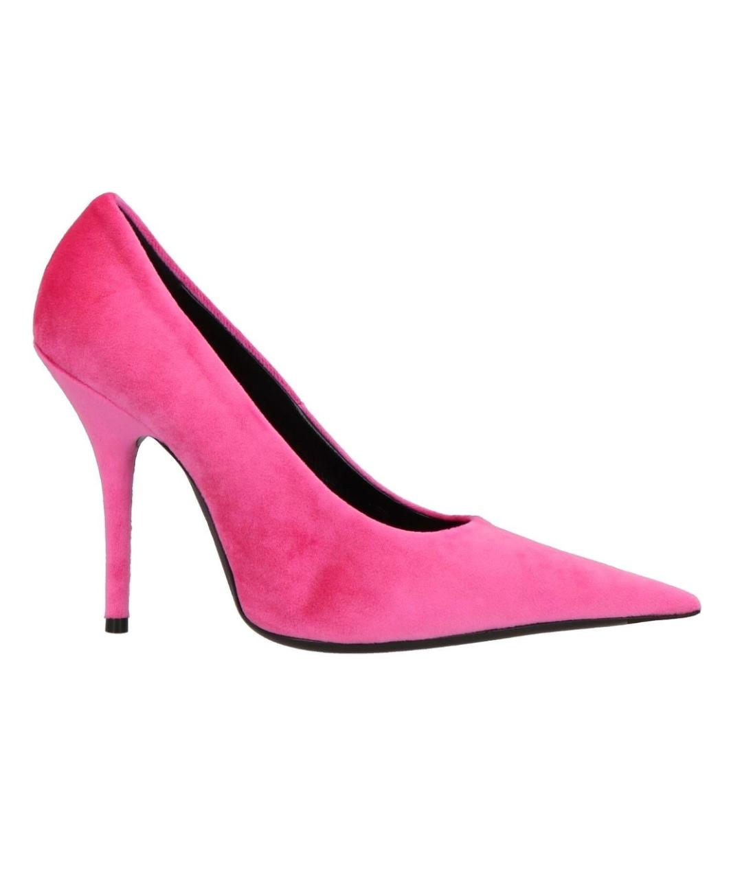 BALENCIAGA Розовые бархатные туфли, фото 9