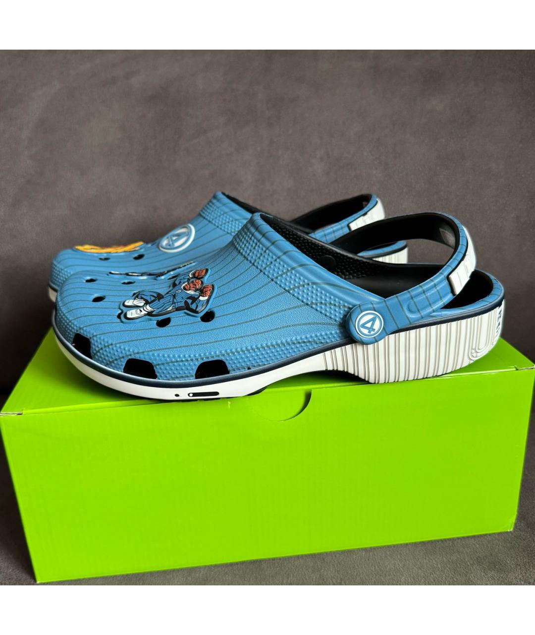 CROCS Голубые резиновые шлепанцы, фото 4