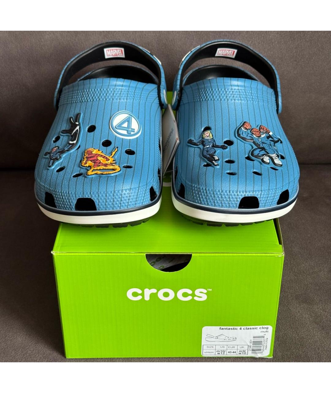 CROCS Голубые резиновые шлепанцы, фото 2