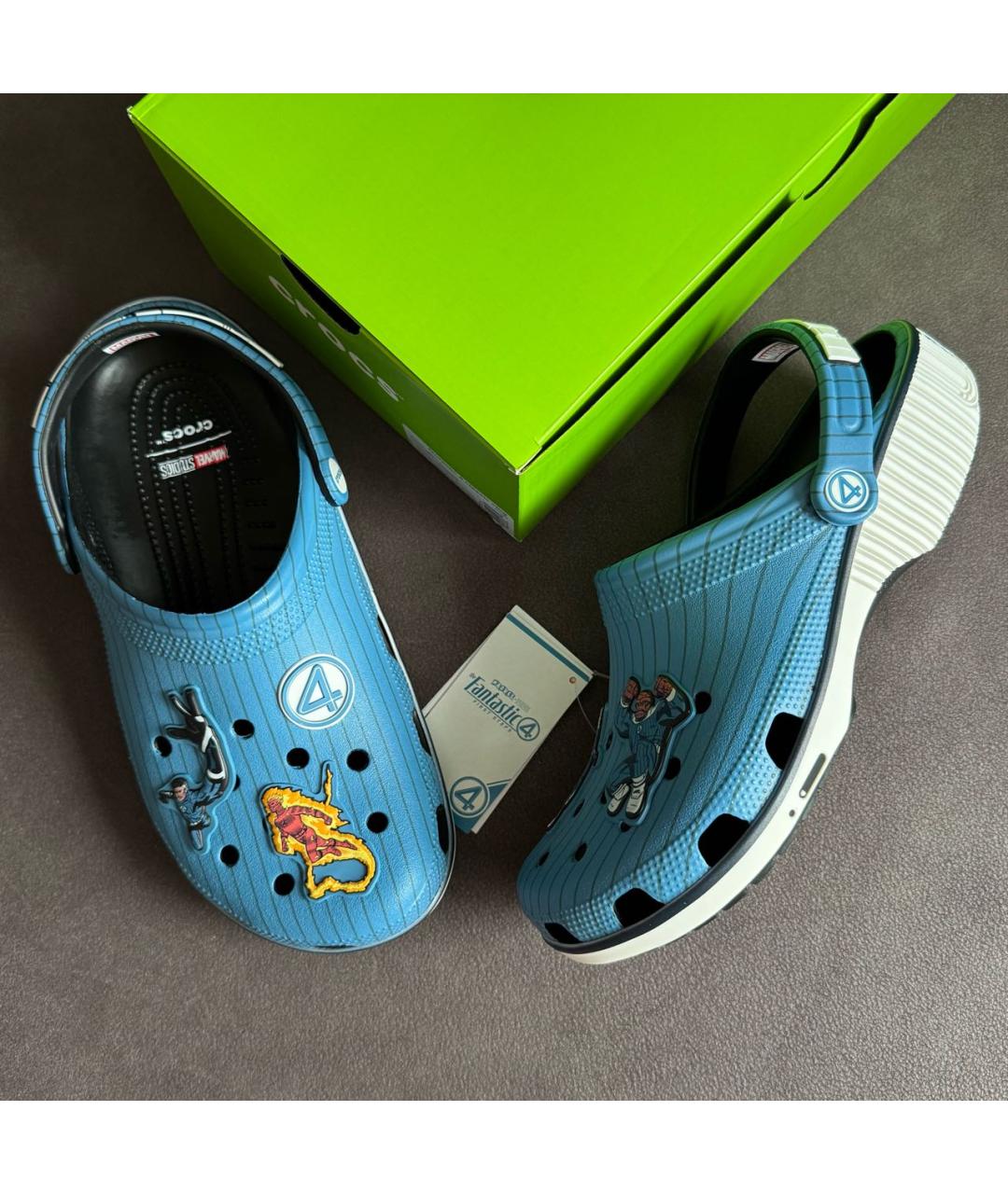 CROCS Голубые резиновые шлепанцы, фото 5