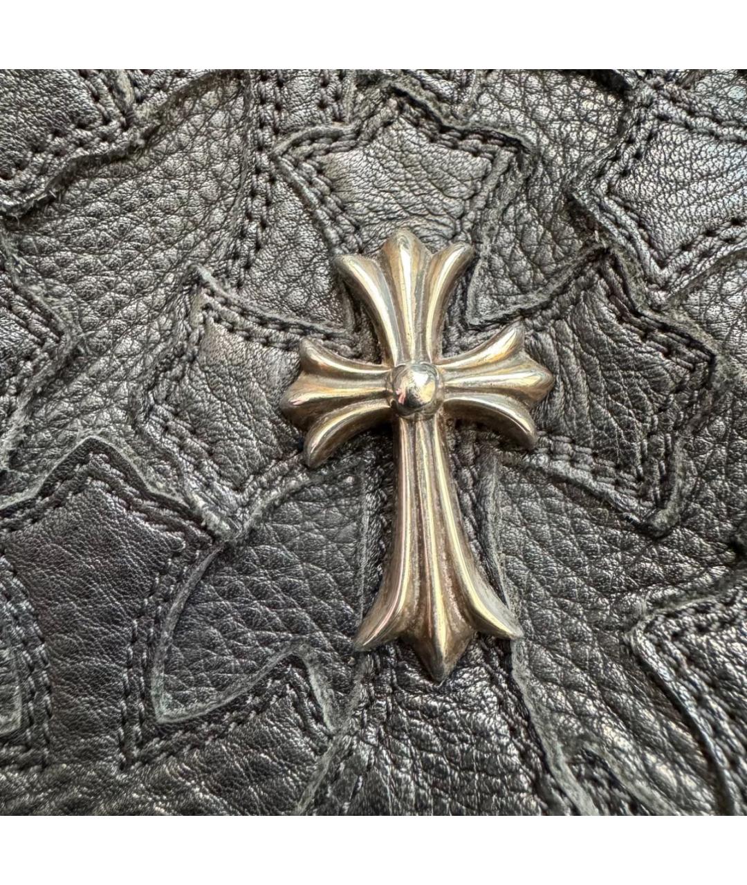 CHROME HEARTS Черный кожаный рюкзак, фото 6