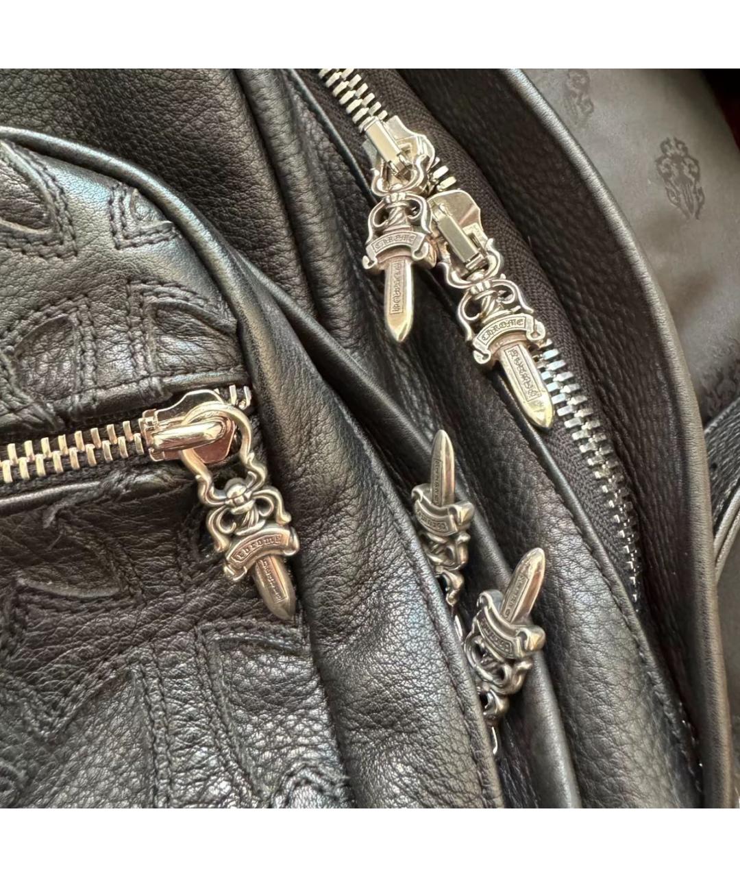 CHROME HEARTS Черный кожаный рюкзак, фото 5