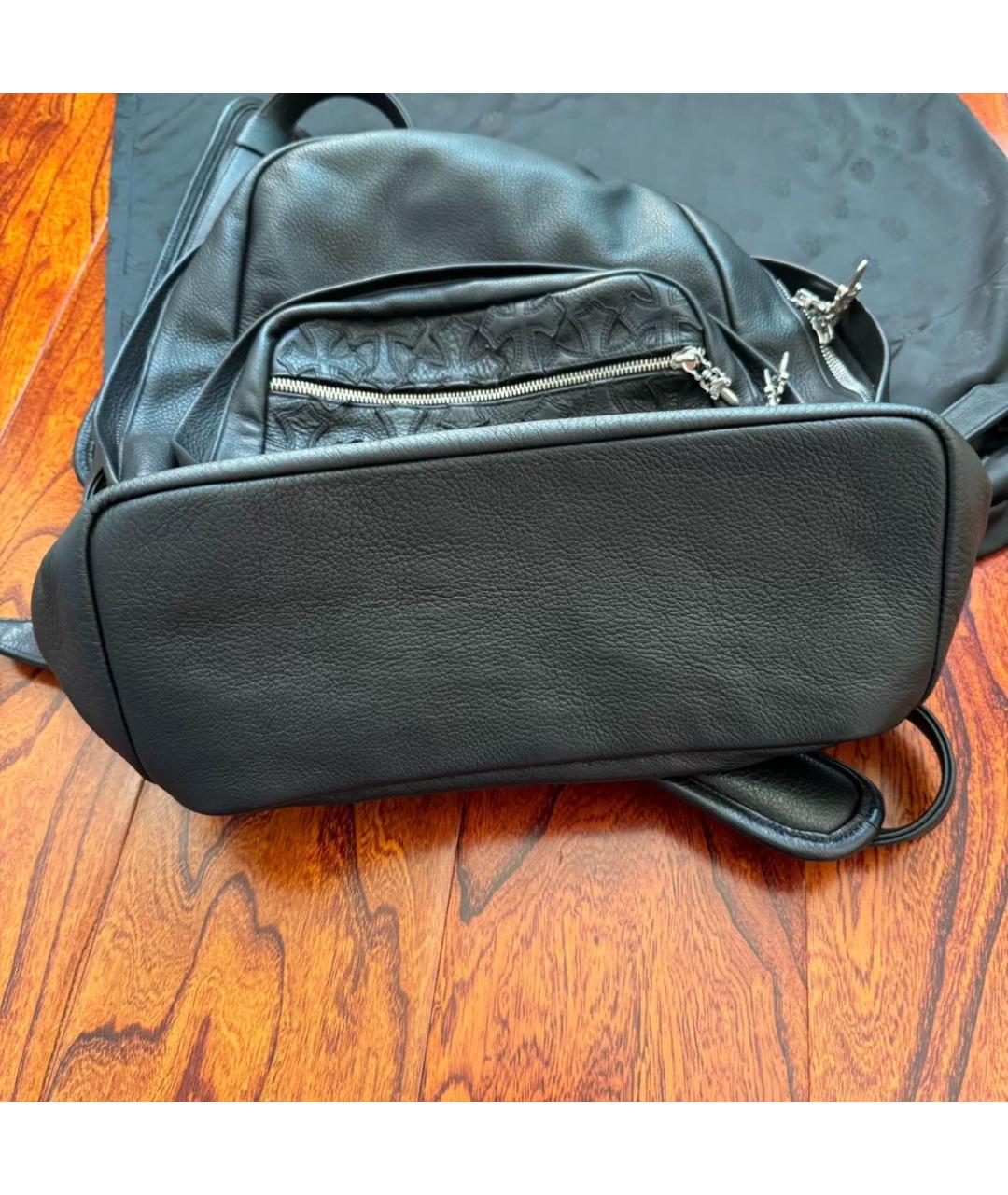 CHROME HEARTS Черный кожаный рюкзак, фото 3