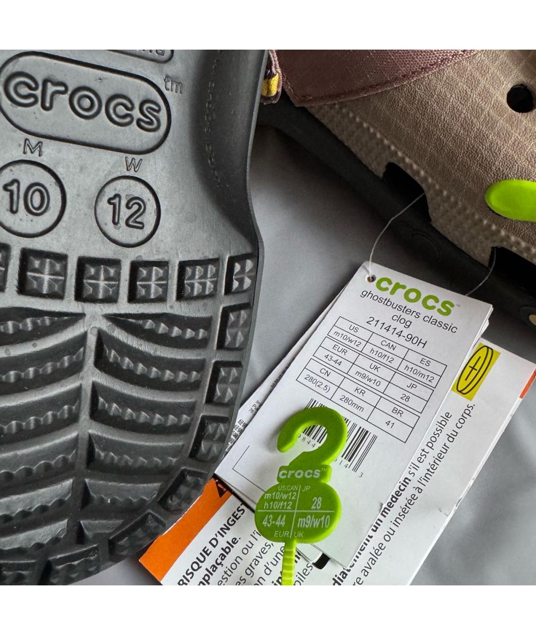 CROCS Бежевые резиновые шлепанцы, фото 6