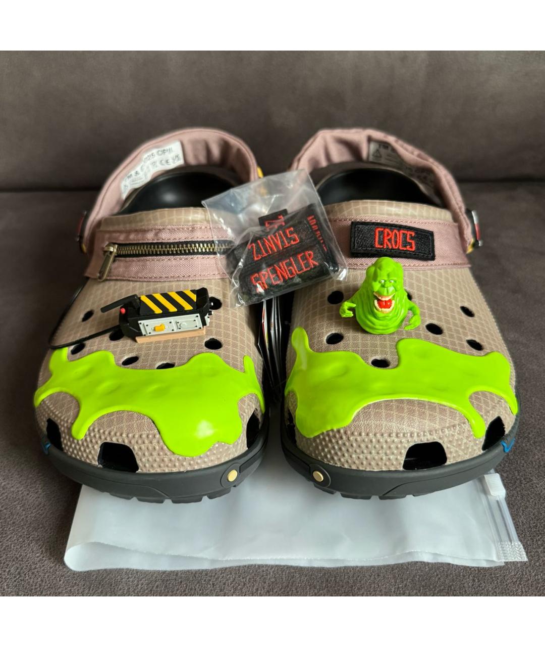 CROCS Бежевые резиновые шлепанцы, фото 2