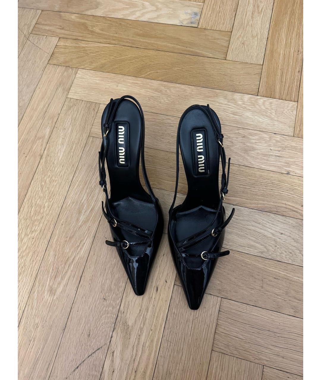 MIU MIU Черные туфли из лакированной кожи, фото 2