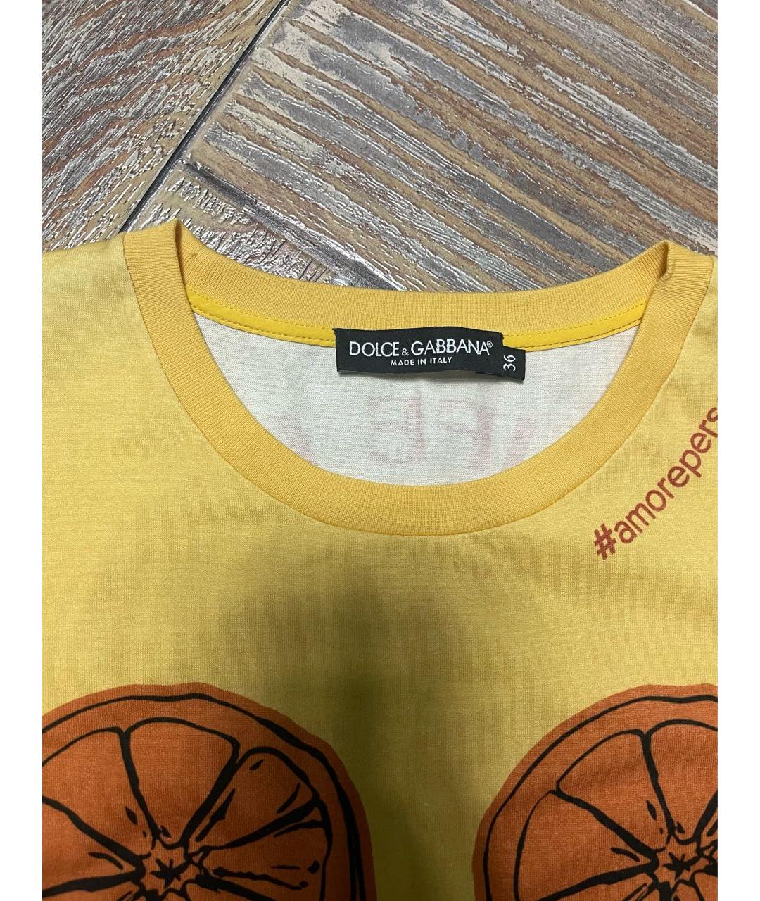 DOLCE&GABBANA Желтая футболка, фото 2