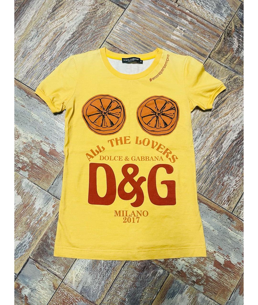 DOLCE&GABBANA Желтая футболка, фото 5