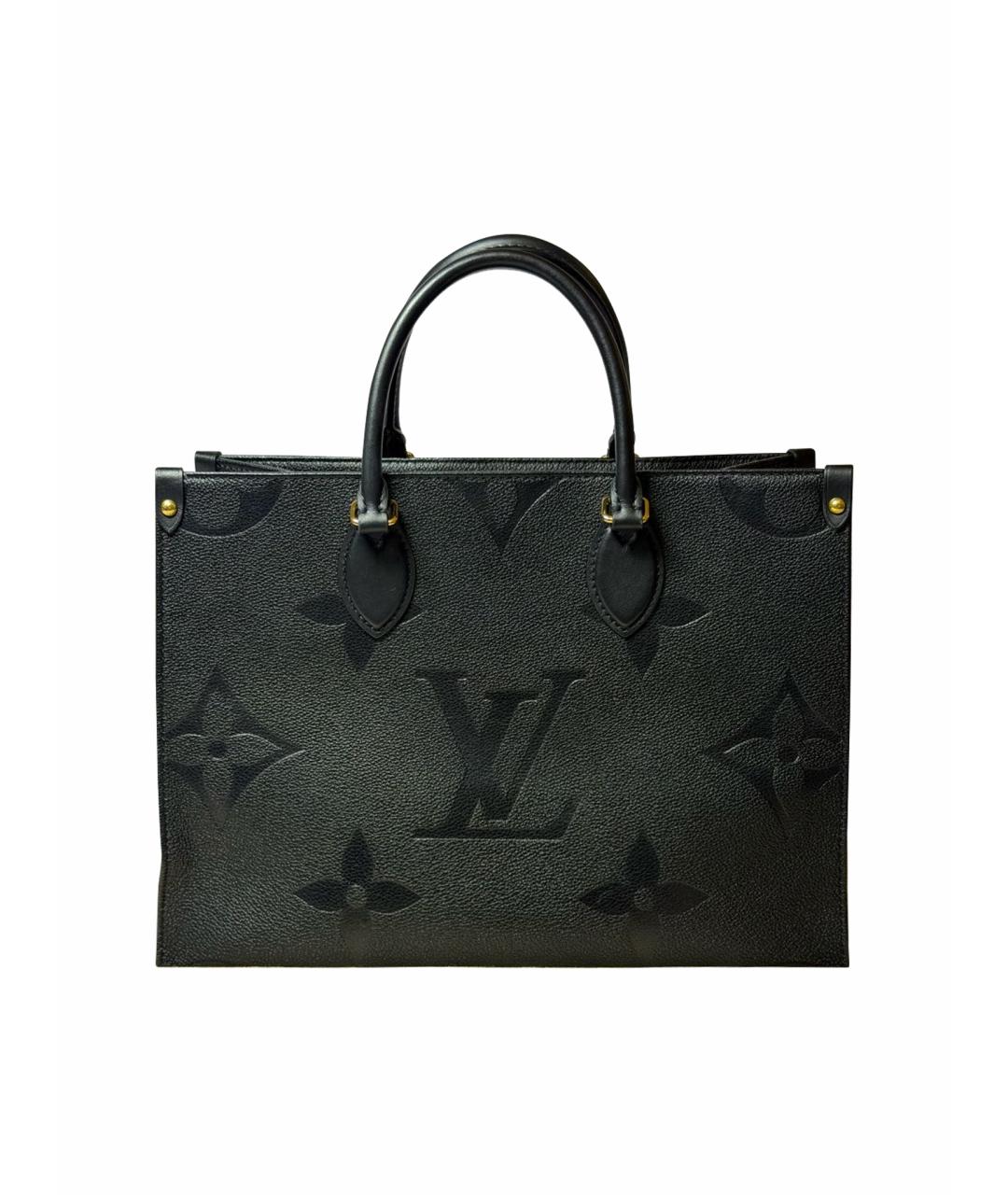 LOUIS VUITTON Черная кожаная сумка тоут, фото 1