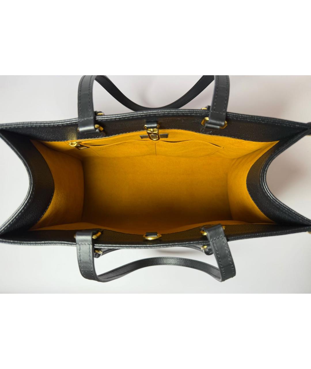 LOUIS VUITTON Черная кожаная сумка тоут, фото 4