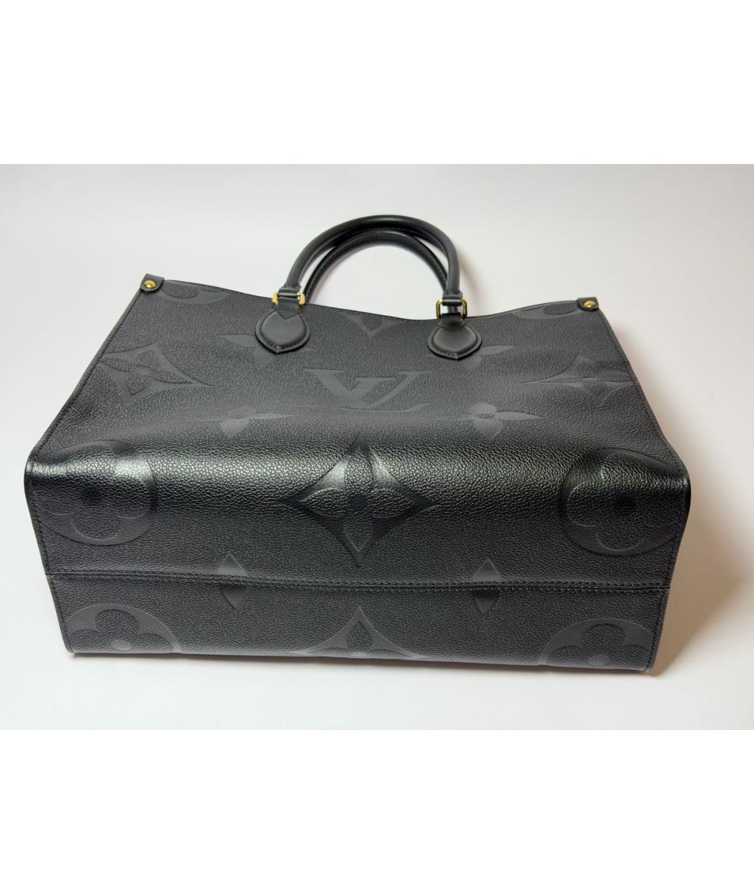 LOUIS VUITTON Черная кожаная сумка тоут, фото 5