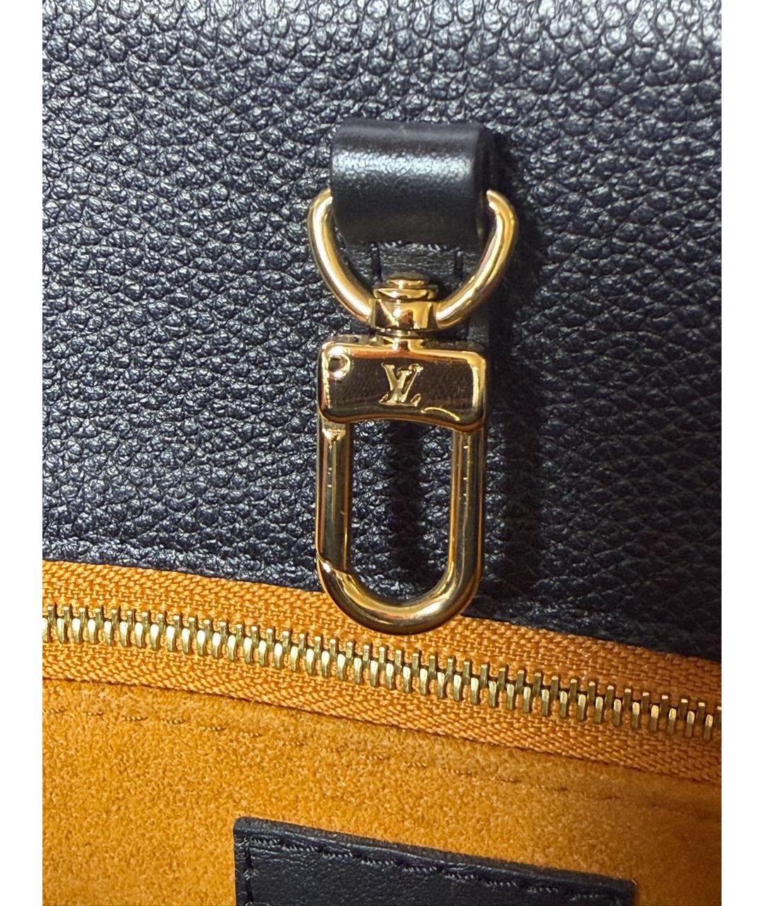 LOUIS VUITTON Черная кожаная сумка тоут, фото 7