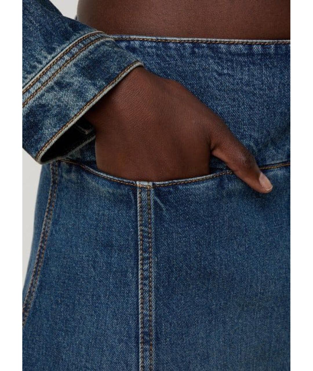 ALAIA Синяя хлопковая юбка миди, фото 5