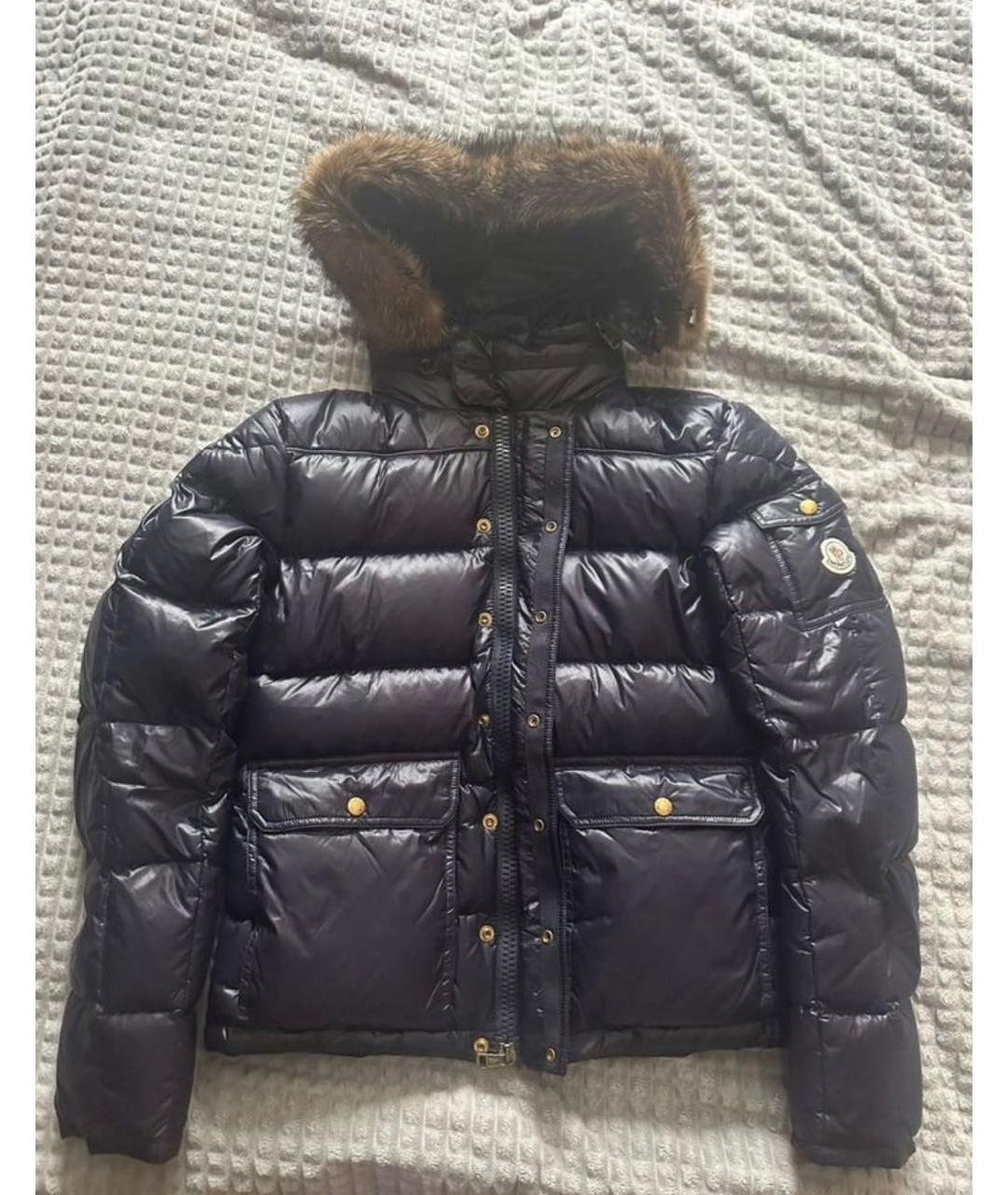 MONCLER Темно-синий пуховик, фото 7