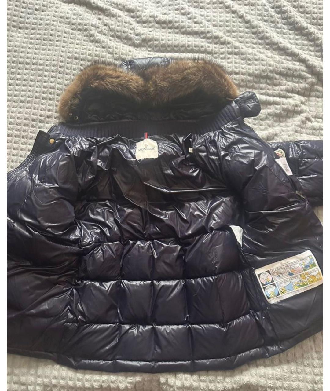 MONCLER Темно-синий пуховик, фото 3