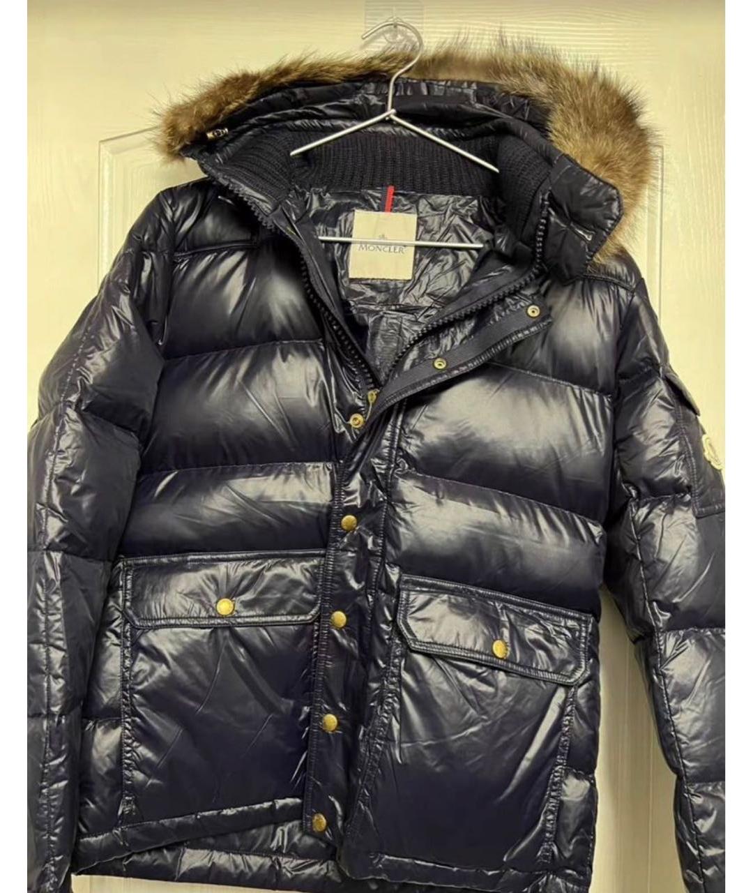 MONCLER Темно-синий пуховик, фото 4