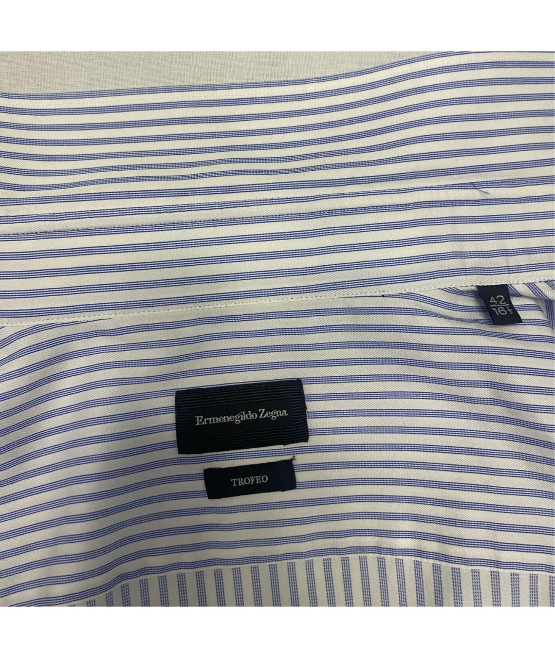 ZEGNA Синяя хлопковая классическая рубашка, фото 3