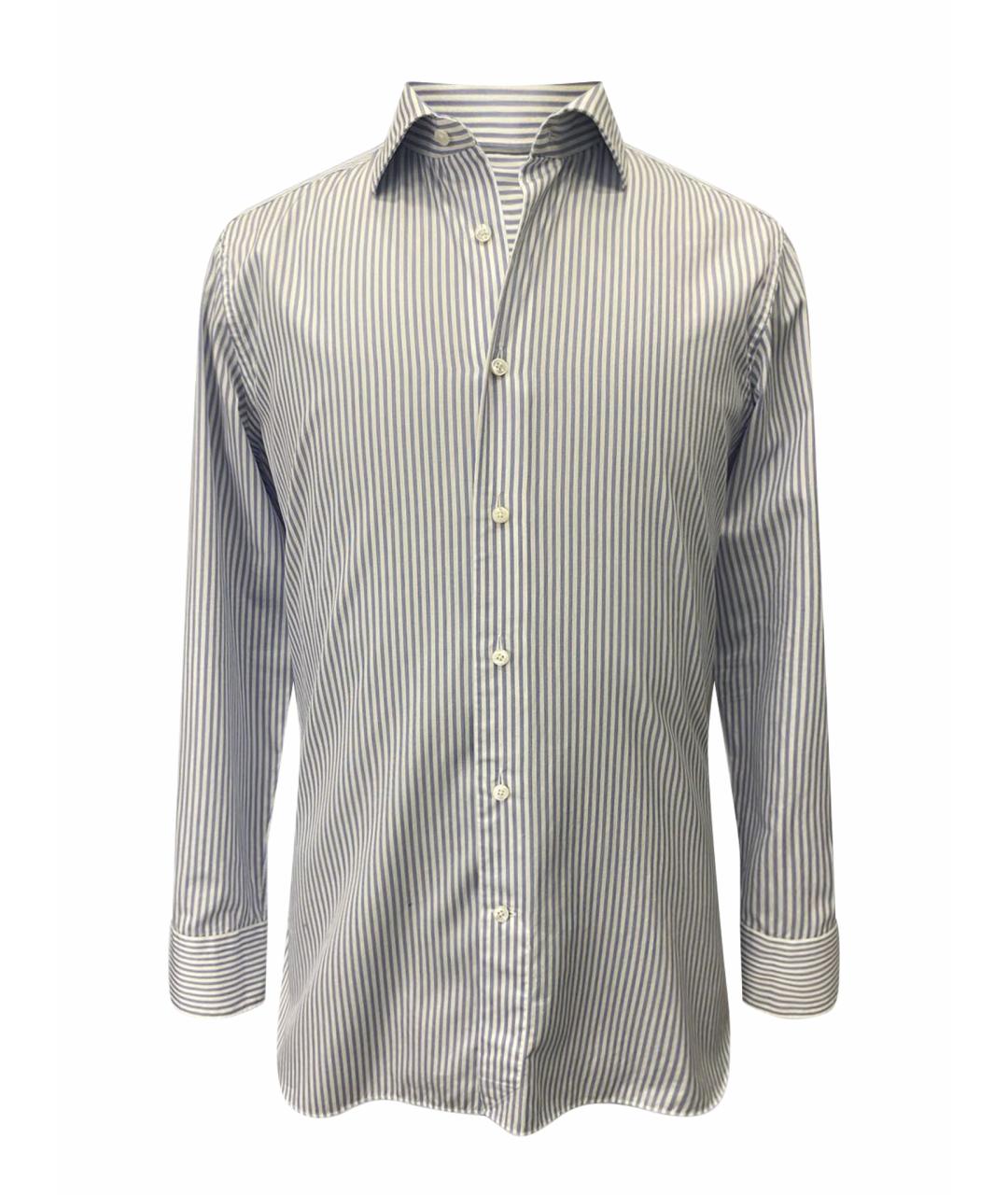 ZEGNA Синяя хлопковая классическая рубашка, фото 1