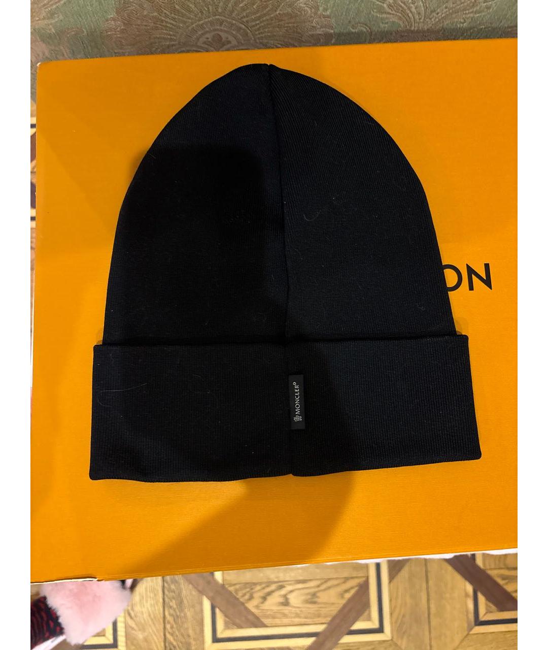 MONCLER Черная шапка, фото 2