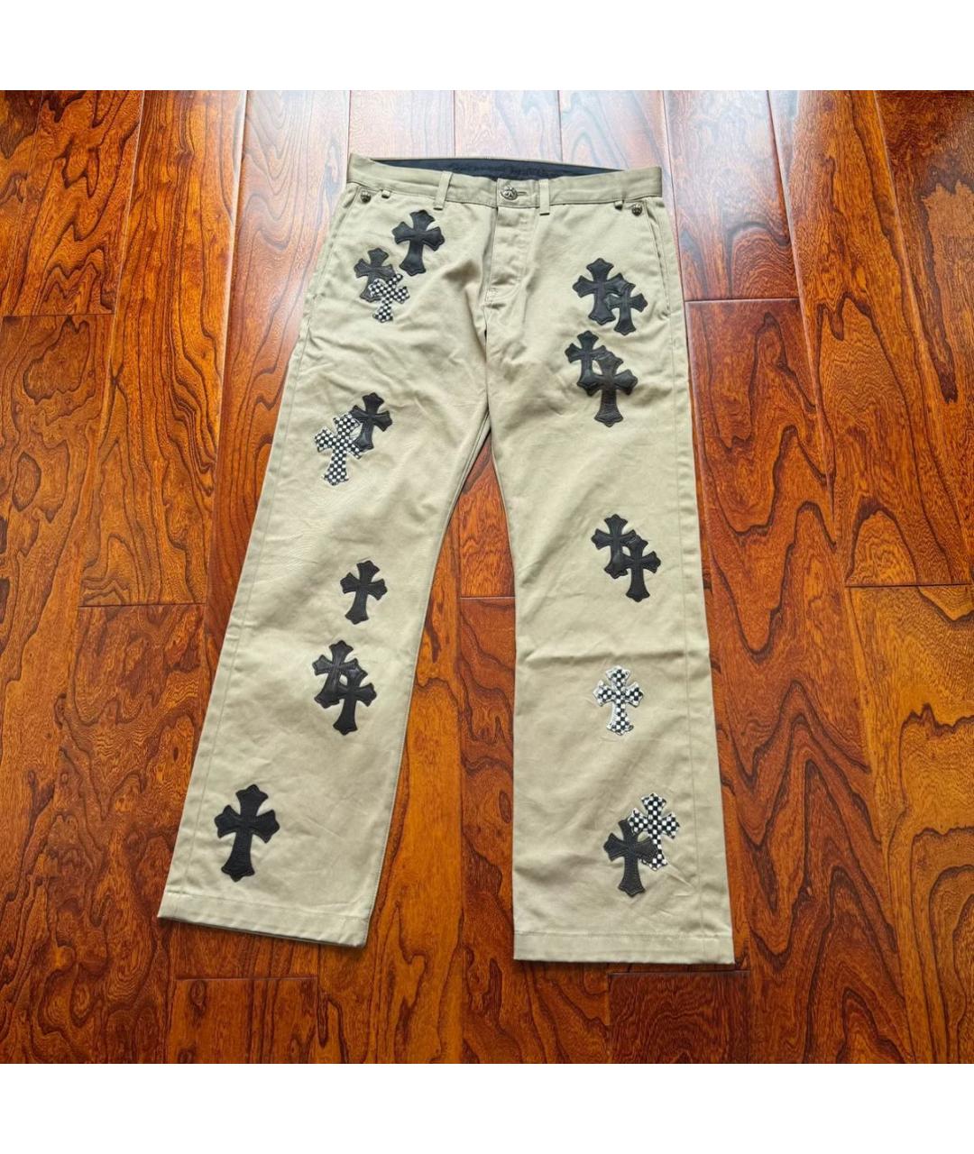 CHROME HEARTS Бежевые брюки чинос, фото 8