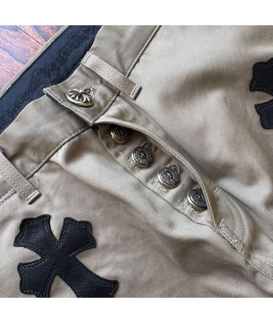 CHROME HEARTS Бежевые брюки чинос, фото 3