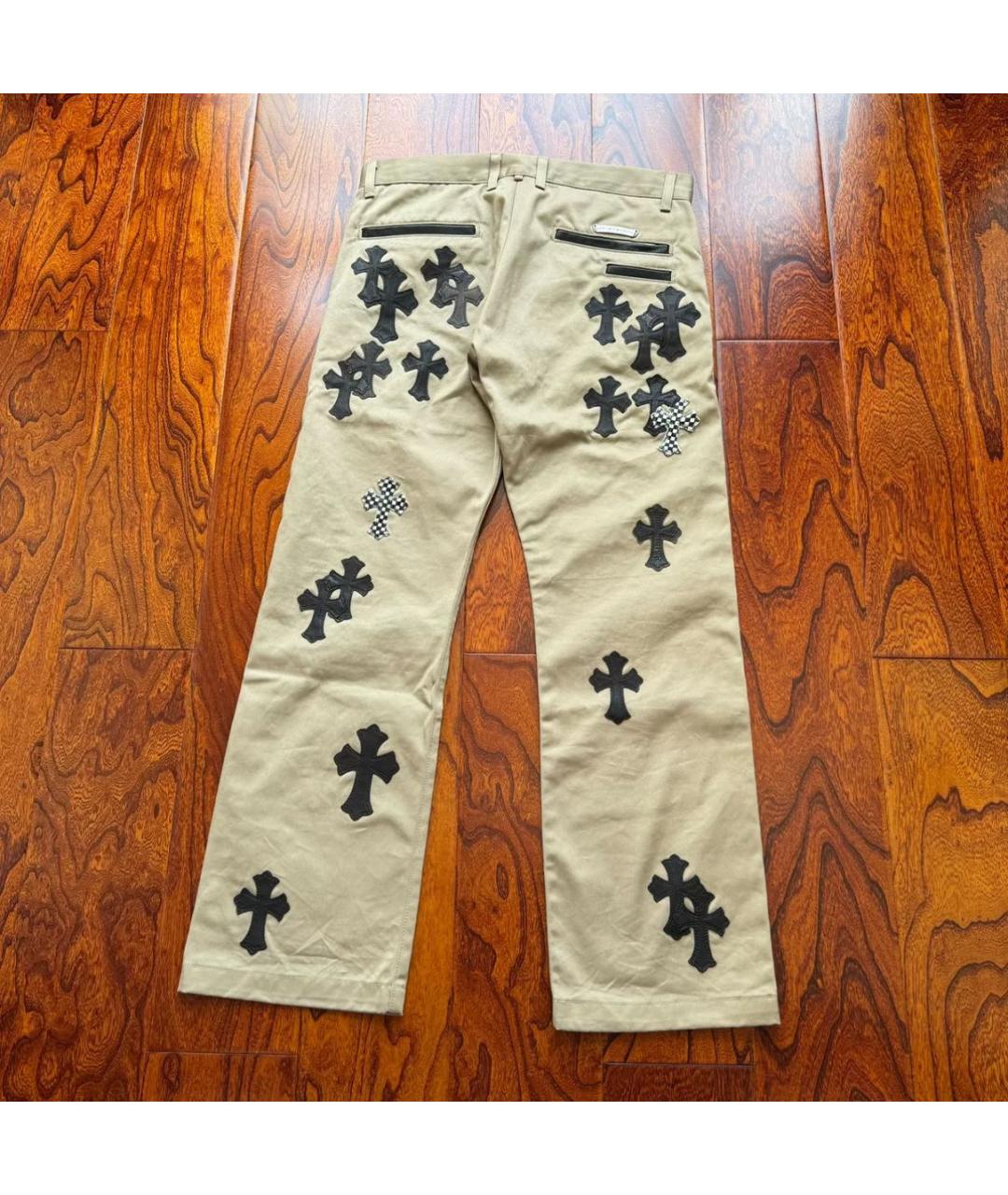 CHROME HEARTS Бежевые брюки чинос, фото 4