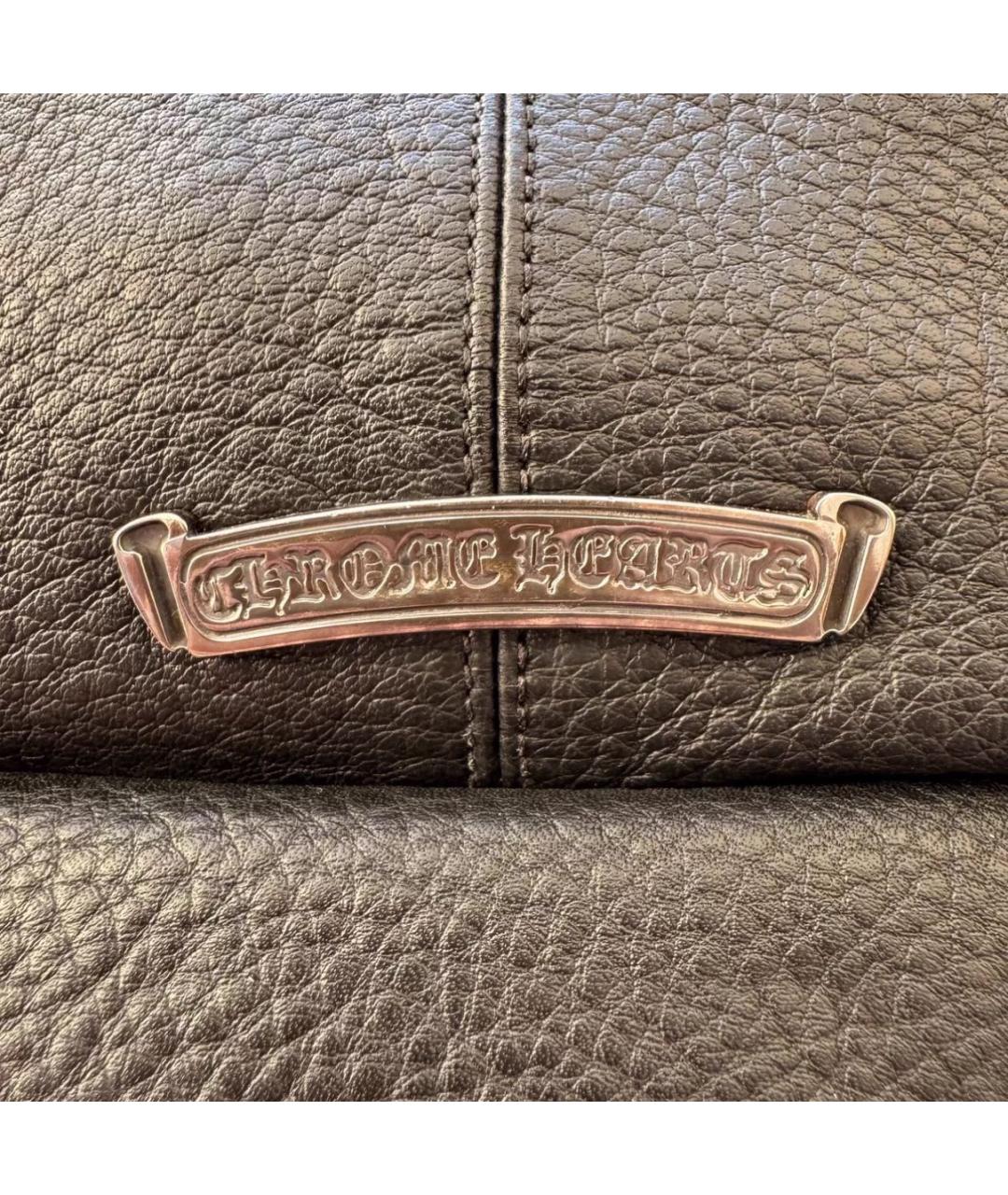 CHROME HEARTS Черная кожаная поясная сумка, фото 3