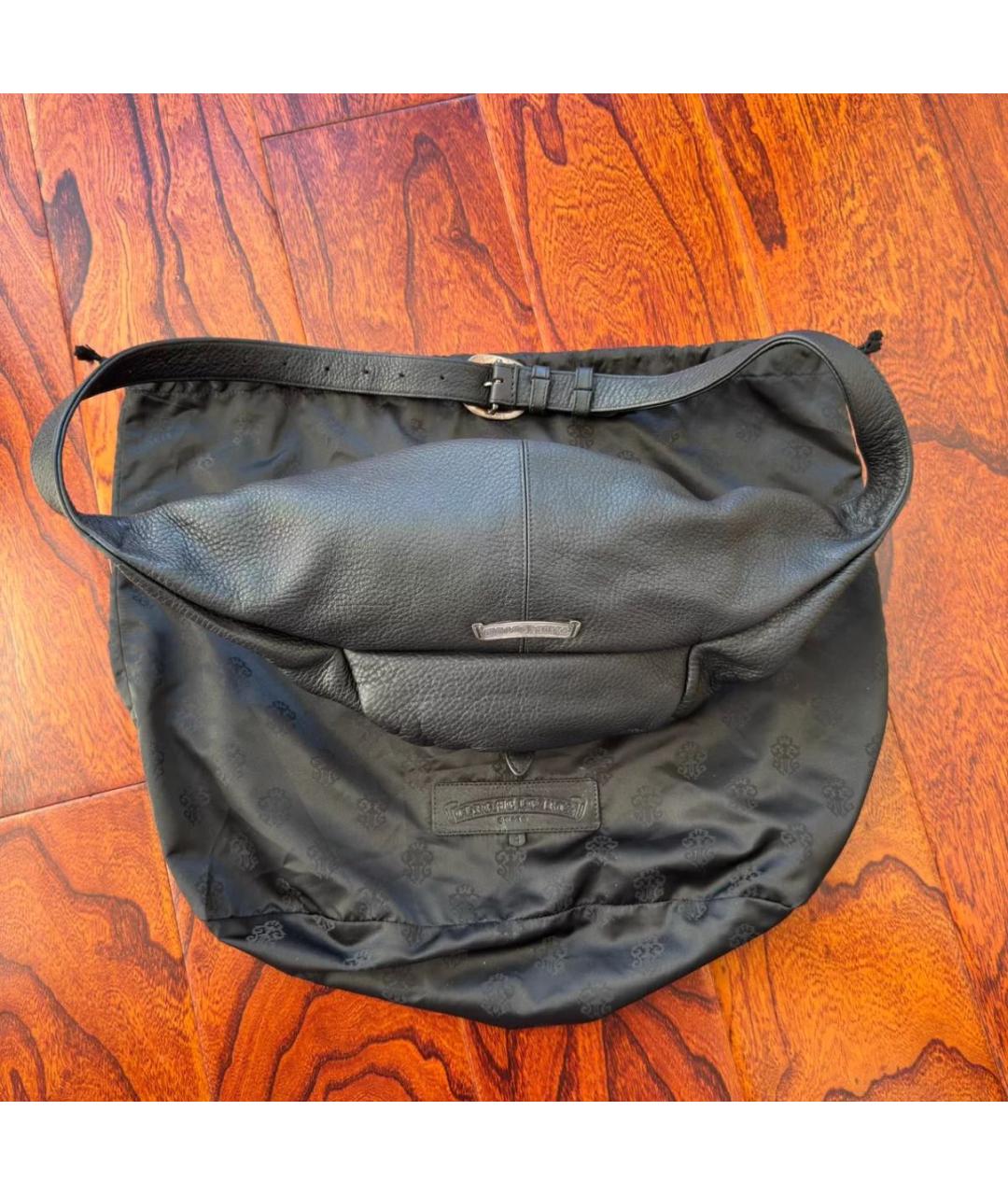 CHROME HEARTS Черная кожаная поясная сумка, фото 2