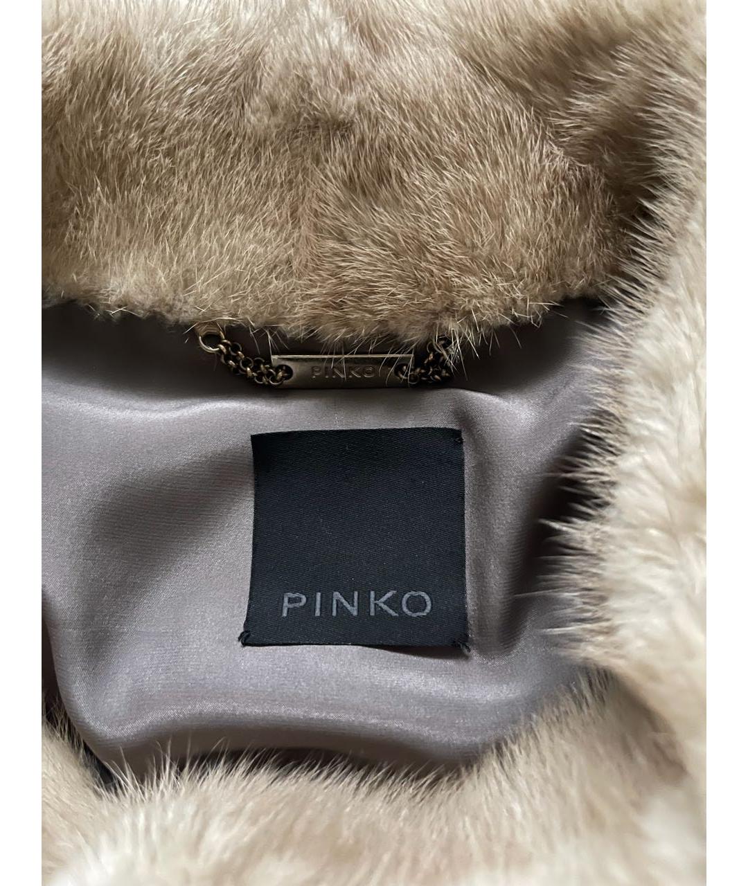 PINKO Бежевый меховой жилет, фото 5