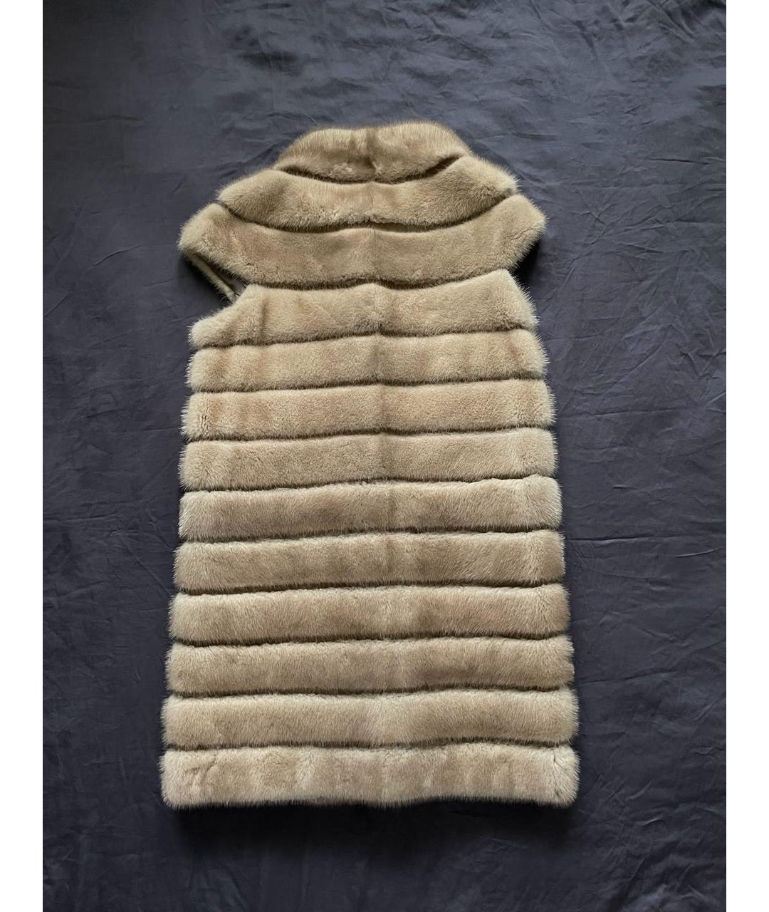 PINKO Бежевый меховой жилет, фото 2