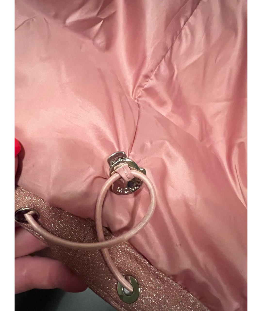 MONCLER Розовый полиамидовый пуховик, фото 5