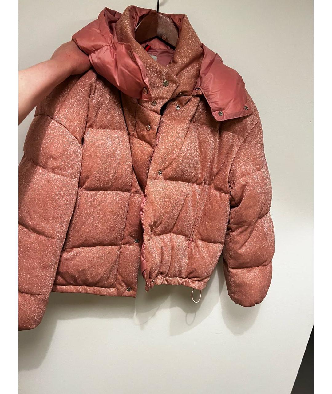 MONCLER Розовый полиамидовый пуховик, фото 8