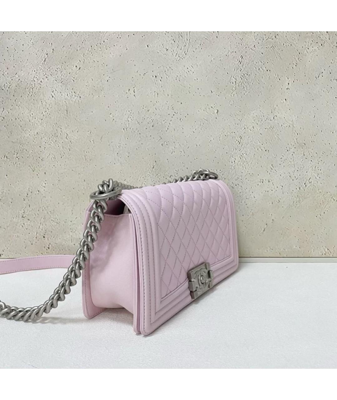 CHANEL Розовая кожаная сумка через плечо, фото 3