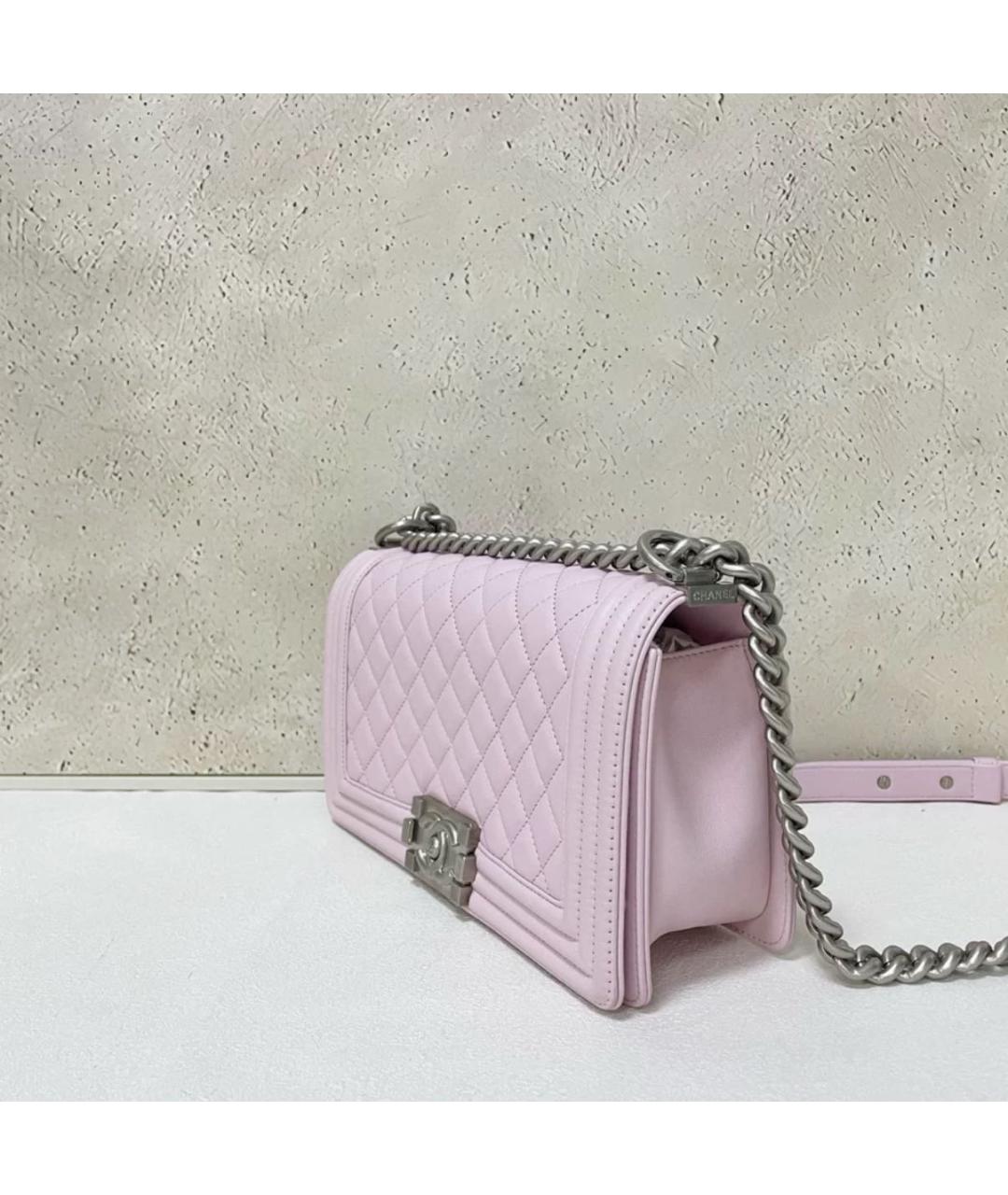 CHANEL Розовая кожаная сумка через плечо, фото 4