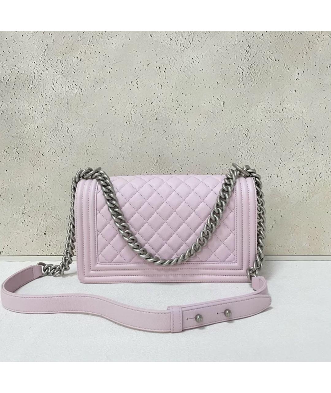 CHANEL Розовая кожаная сумка через плечо, фото 2