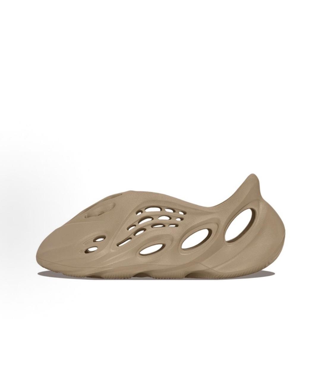 ADIDAS YEEZY Коричневые резиновые шлепанцы, фото 3