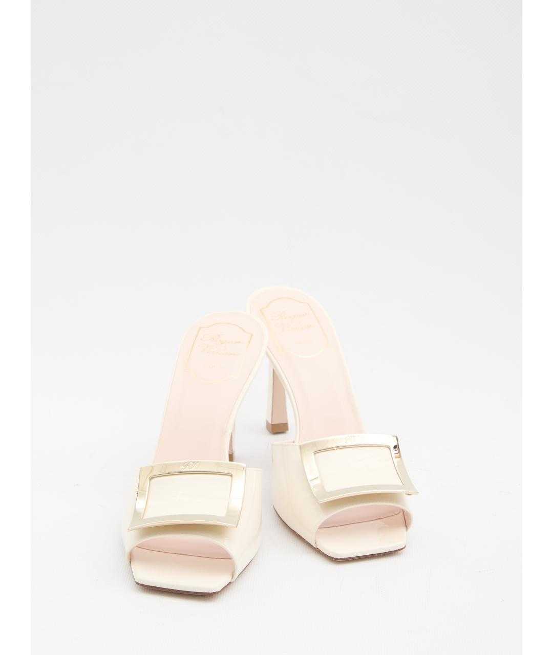 ROGER VIVIER Бежевые кожаные босоножки, фото 5