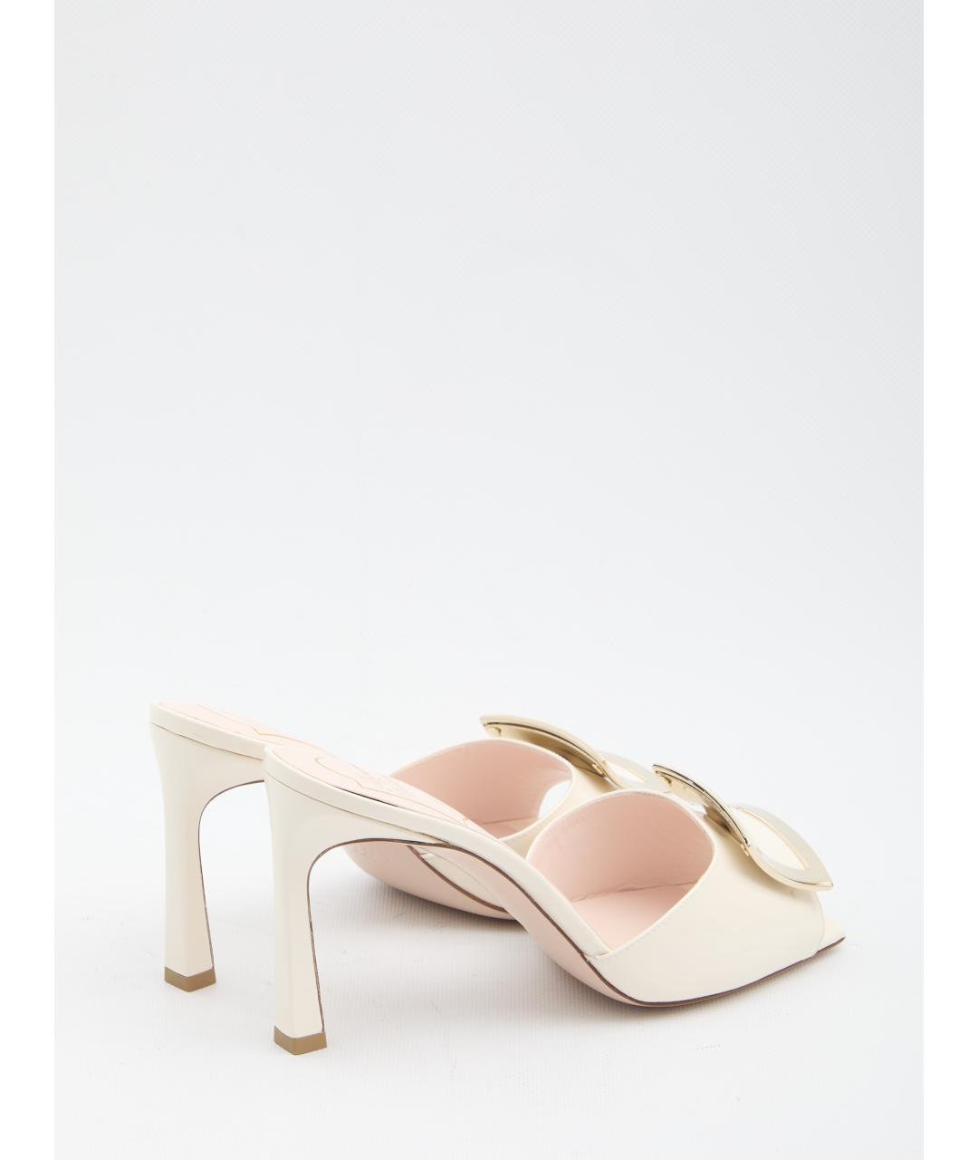 ROGER VIVIER Бежевые кожаные босоножки, фото 3