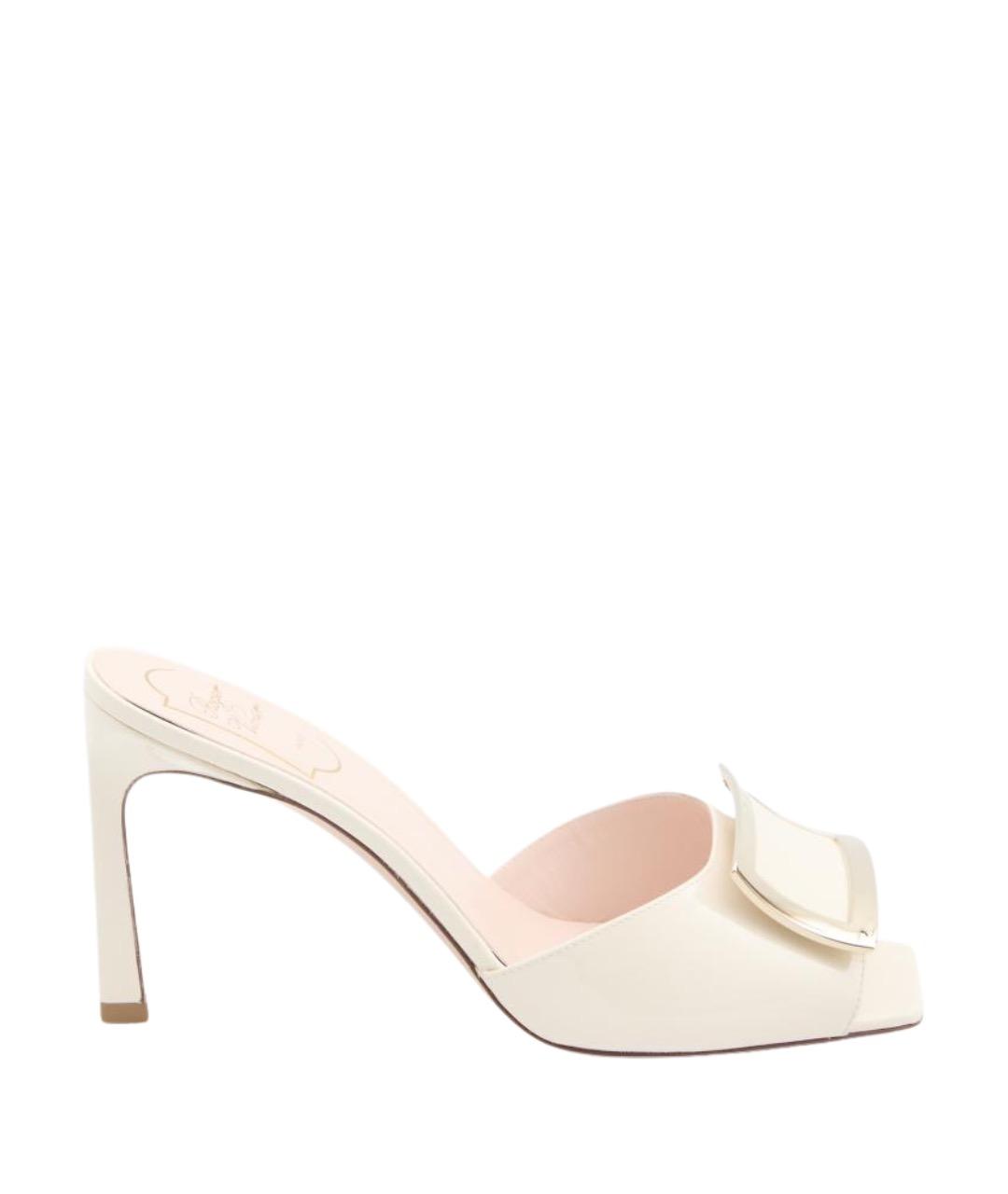 ROGER VIVIER Бежевые кожаные босоножки, фото 1